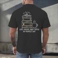 Cats Books And Coffee My Perfect Day Men's Back Print T-Shirt