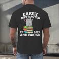 Cats And Books Read Reading Librarian Book Across America Men's Back Print T-Shirt