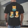 Cats Reading Book Lover Reading Bookworm Reader Men's Back Print T-Shirt