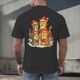 Cats Reading Books Christmas Tree Men's Back Print T-Shirt