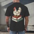 Chicken Books Back To School First Day Of School Boys Girls Men's Back Print T-Shirt