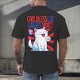 Childless Cat Ladies Vote Kamala Harris Cute Comic Book Cat Men's Back Print T-Shirt Childless Cat Ladies Vote Kamala Harris Cute Comic Book Cat Men's Back Print T-Shirt