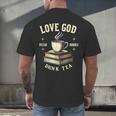 Christian Bookworm Love God Read Books Drink Tea Men's Back Print T-Shirt