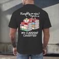 Christmas Book Lovers Naughty Or Nice Men's Back Print T-Shirt Christmas Book Lovers Naughty Or Nice Men's Back Print T-Shirt