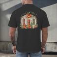 Christmas Book Pumpkin Reading Holiday Lovers Teacher Men's Back Print T-Shirt Christmas Book Pumpkin Reading Holiday Lovers Teacher Men's Back Print T-Shirt