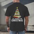 Christmas Book Tree All Booked For Xmas Men's Back Print T-Shirt Christmas Book Tree All Booked For Xmas Men's Back Print T-Shirt