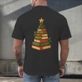 Christmas Book Tree Bookshelf Holiday For Readers Librarians Men's Back Print T-Shirt Christmas Book Tree Bookshelf Holiday For Readers Librarians Men's Back Print T-Shirt