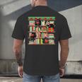 Christmas Cat Santa Bookshelves Book Lover Reader Men's Back Print T-Shirt