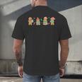 Christmas Library Gingerbread Man Books Lover Bookish Men's Back Print T-Shirt Christmas Library Gingerbread Man Books Lover Bookish Men's Back Print T-Shirt