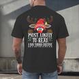 Christmas Matching Most Likely To Read A Book PJS Men's Back Print T-Shirt Christmas Matching Most Likely To Read A Book PJS Men's Back Print T-Shirt
