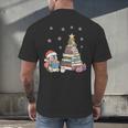 Christmas A Penguin Reading Book Snowflake Cocoa Hot Teacher Men's Back Print T-Shirt Christmas A Penguin Reading Book Snowflake Cocoa Hot Teacher Men's Back Print T-Shirt