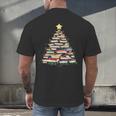 Christmas Tree Books Book Reading Bookworm Men's Back Print T-Shirt Christmas Tree Books Book Reading Bookworm Men's Back Print T-Shirt