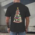 Christmas Tree Of Books For Readers And Librarians Men's Back Print T-Shirt Christmas Tree Of Books For Readers And Librarians Men's Back Print T-Shirt