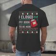 I Closed My Book To Be Here Ugly Christmas Sweater Men's Back Print T-Shirt
