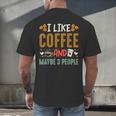Coffee & Introvert Humor Tee Quote Cute Font Men's Back Print T-Shirt Coffee & Introvert Humor Tee Quote Cute Font Men's Back Print T-Shirt