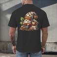 Coffee And Book Reading Accessories For Book Lovers Gnome Men's Back Print T-Shirt Coffee And Book Reading Accessories For Book Lovers Gnome Men's Back Print T-Shirt