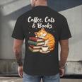 Coffee Cats & Books Lover For Women & Girls Coffee Men's Back Print T-Shirt Coffee Cats & Books Lover For Women & Girls Coffee Men's Back Print T-Shirt