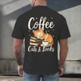 Coffee Cats And Books Lover For Women & Men Coffee Men's Back Print T-Shirt Coffee Cats And Books Lover For Women & Men Coffee Men's Back Print T-Shirt
