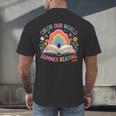 Color Our World Summer Reading 2025 Rainbow Art Book Men's Back Print T-Shirt Color Our World Summer Reading 2025 Rainbow Art Book Men's Back Print T-Shirt