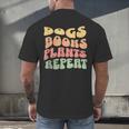Colorful Dogs Books Plants Repeat Men's Back Print T-Shirt