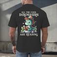 All The Cool Dinosaurs Are Reading Book Reader T-Rex Kawaii Men's Back Print T-Shirt