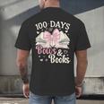 Coquette 100 Days Of Bows Books Reading 100th Day Of School Men's Back Print T-Shirt Coquette 100 Days Of Bows Books Reading 100th Day Of School Men's Back Print T-Shirt