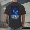 Cosmic Botanical Book Lover Reading Men's Back Print T-Shirt