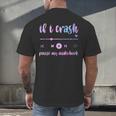 If I Crash Pause My Audiobook Listener Bookish Book Lover Men's Back Print T-Shirt If I Crash Pause My Audiobook Listener Bookish Book Lover Men's Back Print T-Shirt