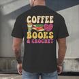 Crochet Coffee Reading Books Crocheter Crocheting Men's Back Print T-Shirt