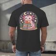Cute Axolotl Reading Books Cozy Night Aesthetic Men's Back Print T-Shirt