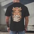 Cute Baby Highland Cow Reading Book Librarian Bookworm Men's Back Print T-Shirt Cute Baby Highland Cow Reading Book Librarian Bookworm Men's Back Print T-Shirt