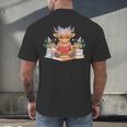 Cute Baby Highland Cow Reading Book Lover Toddler Men's Back Print T-Shirt