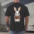 Cute Bookworm Bunny Reading For Kids And Teachers Men's Back Print T-Shirt