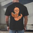 Cute Bookworm Worm Reading Book Glasses Nerdy Men's Back Print T-Shirt Cute Bookworm Worm Reading Book Glasses Nerdy Men's Back Print T-Shirt