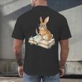 Cute Bunny Reading Book Glasses Bookworm Men's Back Print T-Shirt Cute Bunny Reading Book Glasses Bookworm Men's Back Print T-Shirt