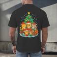 Cute Cats Reading Books Christmas Tree Men's Back Print T-Shirt Cute Cats Reading Books Christmas Tree Men's Back Print T-Shirt