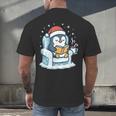 Cute Christmas Penguin Reading Book Cozy Winter Holiday Art Men's Back Print T-Shirt