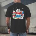 Cute Christmas A Penguin Reading Book Snowflake Hot Teacher Men's Back Print T-Shirt Cute Christmas A Penguin Reading Book Snowflake Hot Teacher Men's Back Print T-Shirt