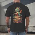 Cute Dragon Reading Book Bookworm Dragons And Books Men's Back Print T-Shirt Cute Dragon Reading Book Bookworm Dragons And Books Men's Back Print T-Shirt