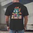 Cute Dragon Reading a Book Bookworm For Men Women Kid Men's Back Print T-Shirt Cute Dragon Reading a Book Bookworm For Men Women Kid Men's Back Print T-Shirt