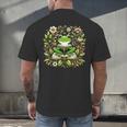 Cute Floral Frog Book Reading Men's Back Print T-Shirt