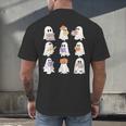 Cute Ghost Reading Books Teacher Halloween Reading Men Women Kids Men's Back Print T-Shirt