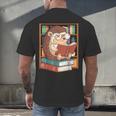 Cute Hedgehog Book Nerd Men's Back Print T-Shirt