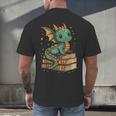 Cute Kawaii Dragon Fantasy Book Lover Book Nerd Men's Back Print T-Shirt Cute Kawaii Dragon Fantasy Book Lover Book Nerd Men's Back Print T-Shirt