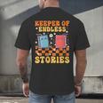 Cute Librarian Library Book Lover Keeper Of Endless Stories Men's Back Print T-Shirt