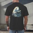 Cute Manatee Reading Book Bookworm Readers Manatee Lover Men's Back Print T-Shirt