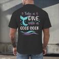Cute Mermaid Librarian Teacher Dive Into A Good Book Reading Men's Back Print T-Shirt Cute Mermaid Librarian Teacher Dive Into A Good Book Reading Men's Back Print T-Shirt
