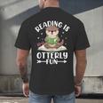 Cute Otter Reading Book Lover Sea Otters Animal Lover Men's Back Print T-Shirt Cute Otter Reading Book Lover Sea Otters Animal Lover Men's Back Print T-Shirt