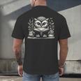 Cute Owl Reading Book Graphic Art Men's Back Print T-Shirt Cute Owl Reading Book Graphic Art Men's Back Print T-Shirt
