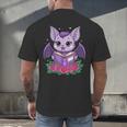 Cute Pastel Goth Bat Reading Book Men's Back Print T-Shirt
